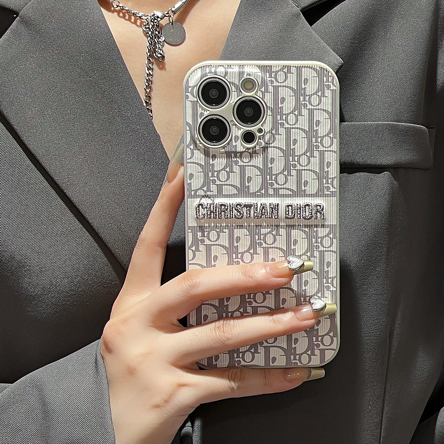 Dior iPhone Case-Second hand Leather Phone case