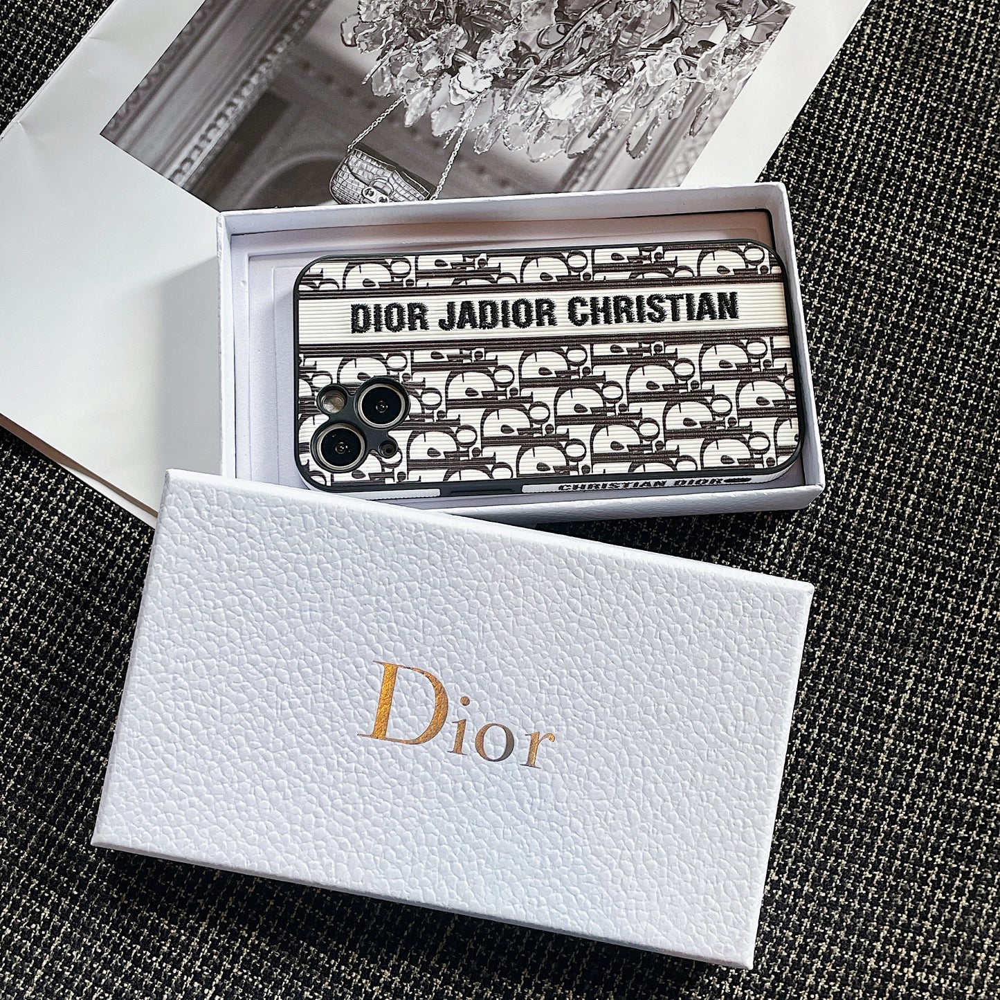 Dior iPhone Case-Original Dior Leather Phone case