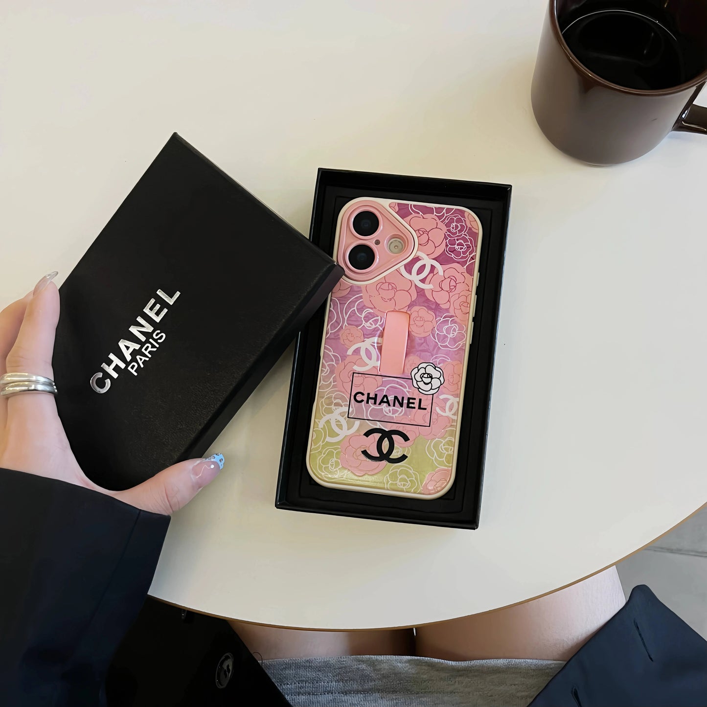 Pink chanel phone case