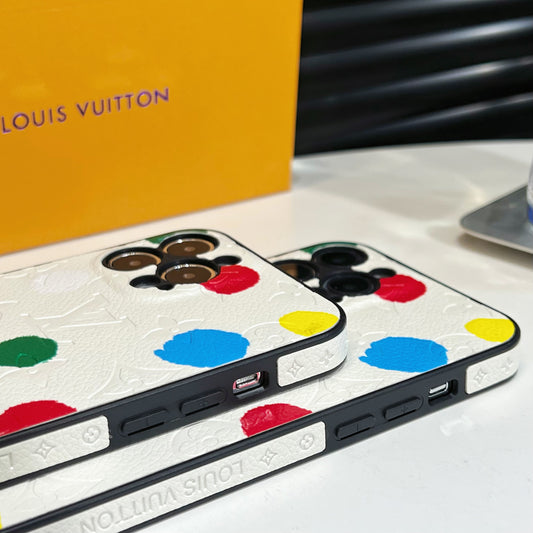 White louis vuitton phone case_Yayoi Kusama