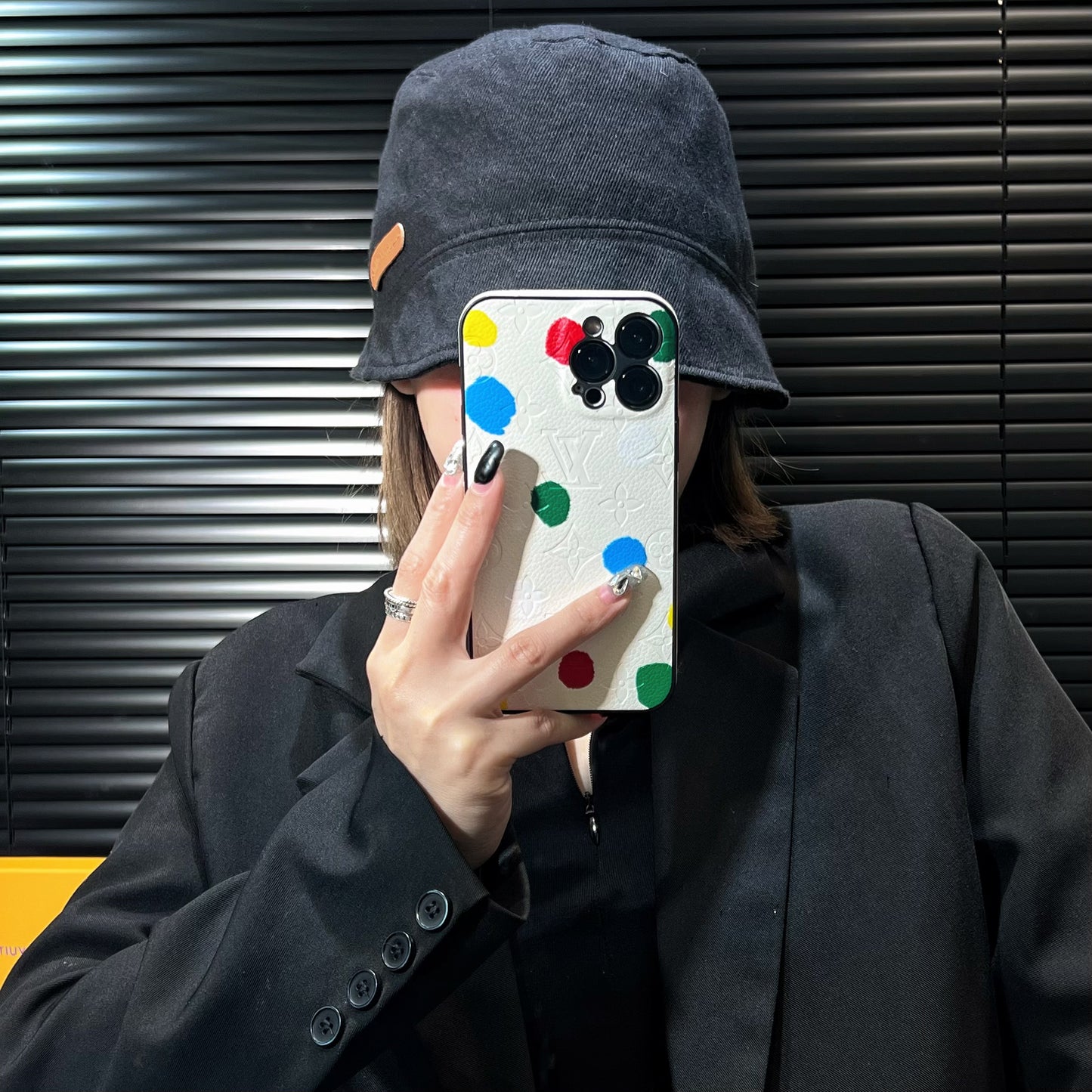 White louis vuitton phone case_Yayoi Kusama