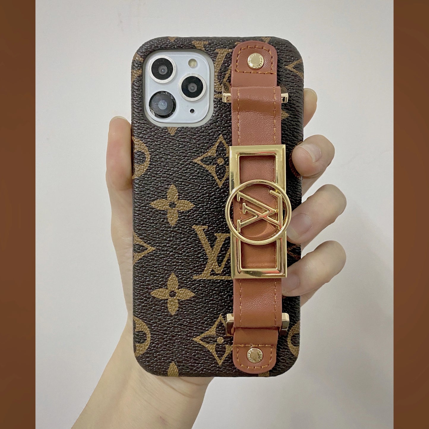 Handmade LV phone case with strap