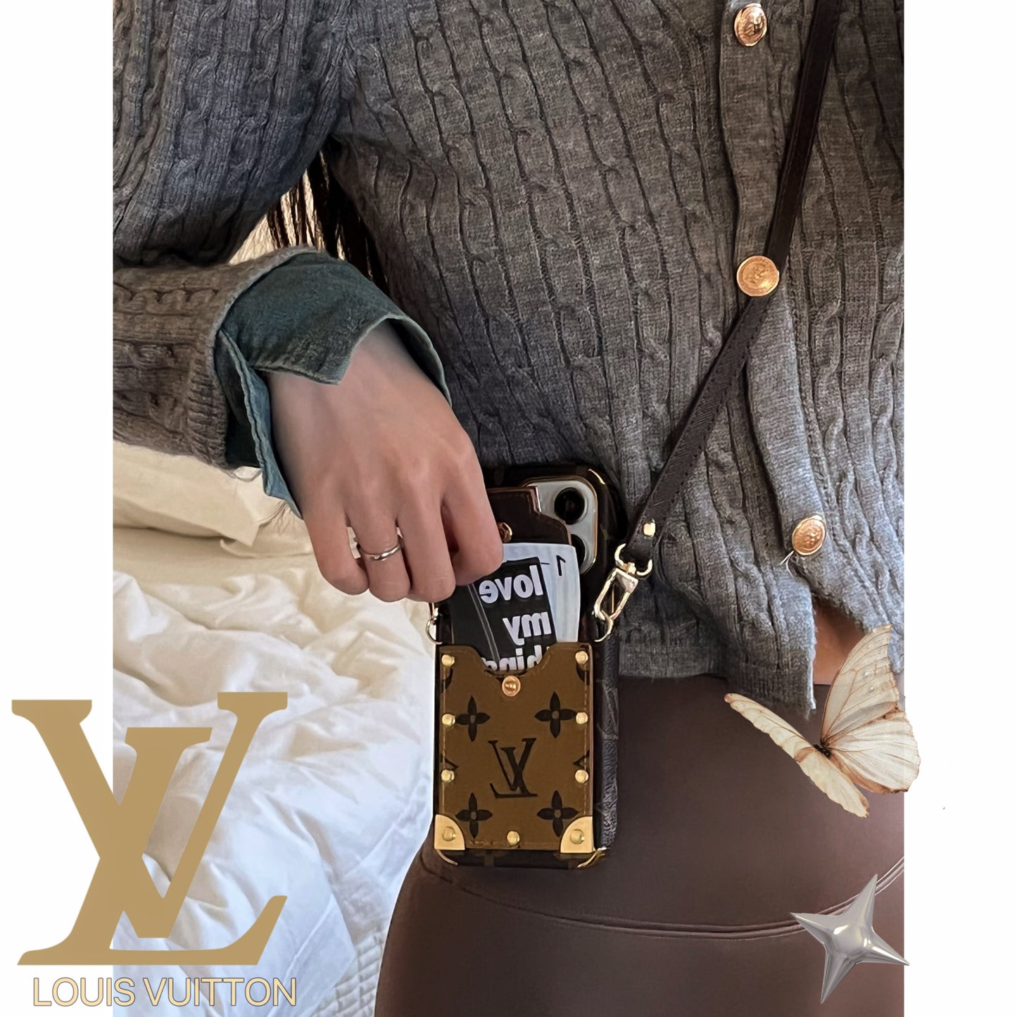 LV original leather phone cases