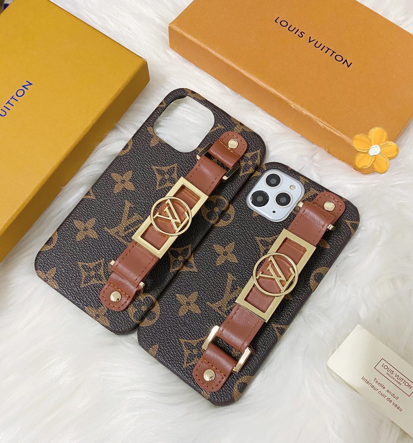 Handmade LV phone case with strap