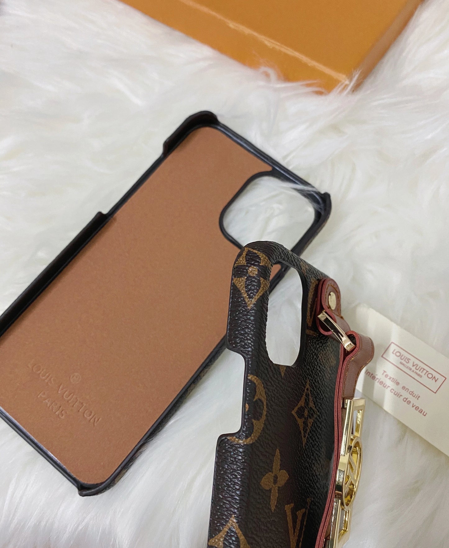 Handmade LV phone case with strap