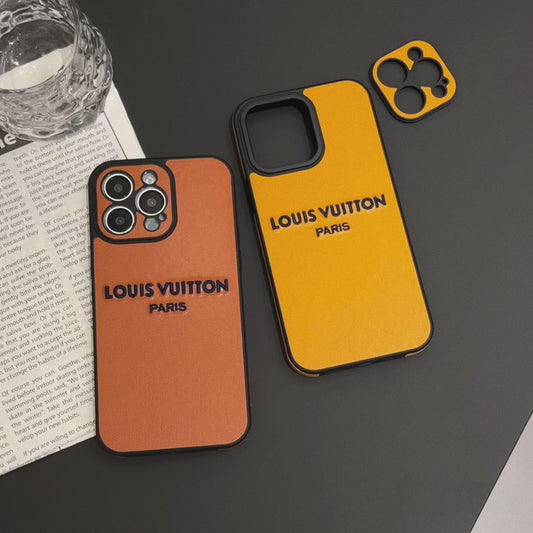 LV Orange Embroidered Phone Case